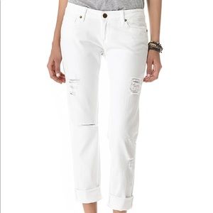 Paige White Distressed Denim Skinny Ankle Jean 27